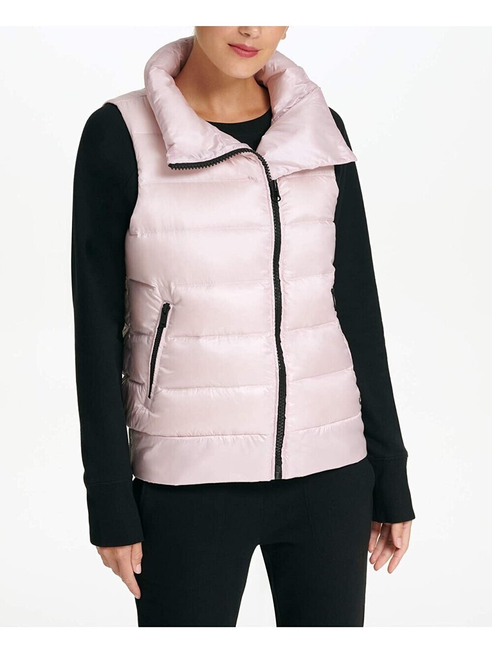 DKNY Womens Asymmetrical-Zip Down-Filled Vest Size XS